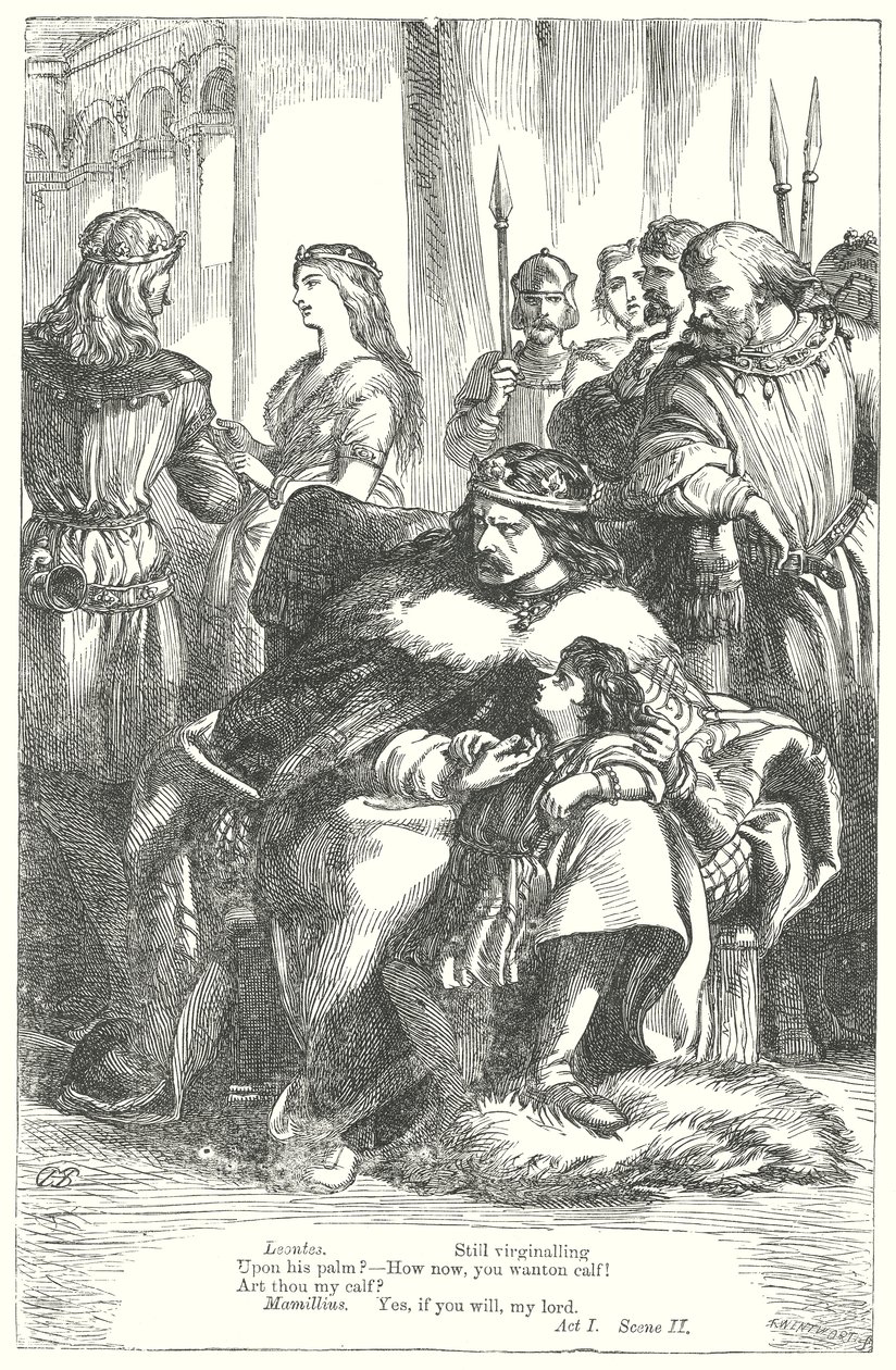 Het verhaal van de winter (gravure) door Henry Courtney (after) Selous