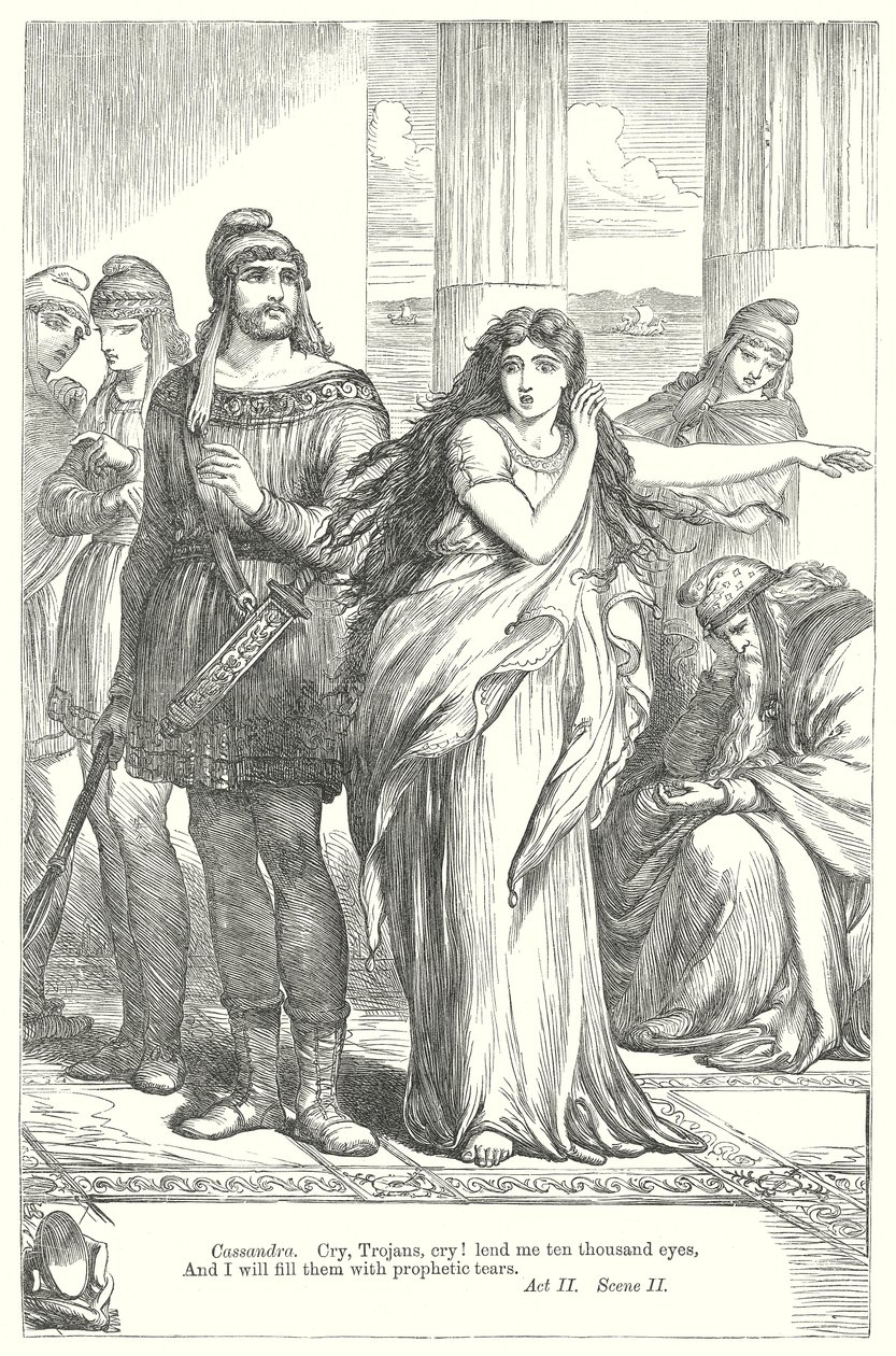 Troilus en Cressida (gravure) door Henry Courtney (after) Selous
