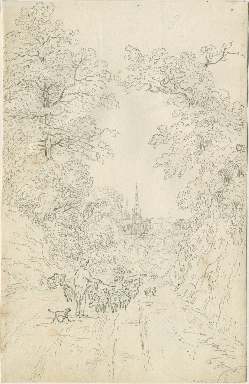 Lichfield Kathedraal - Zuidoost Uitzicht door Henry Curzon Allport