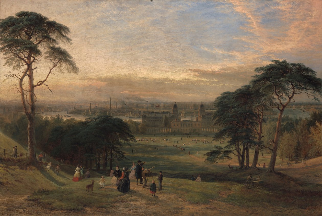 Londen vanaf Greenwich Hill door Henry Dawson