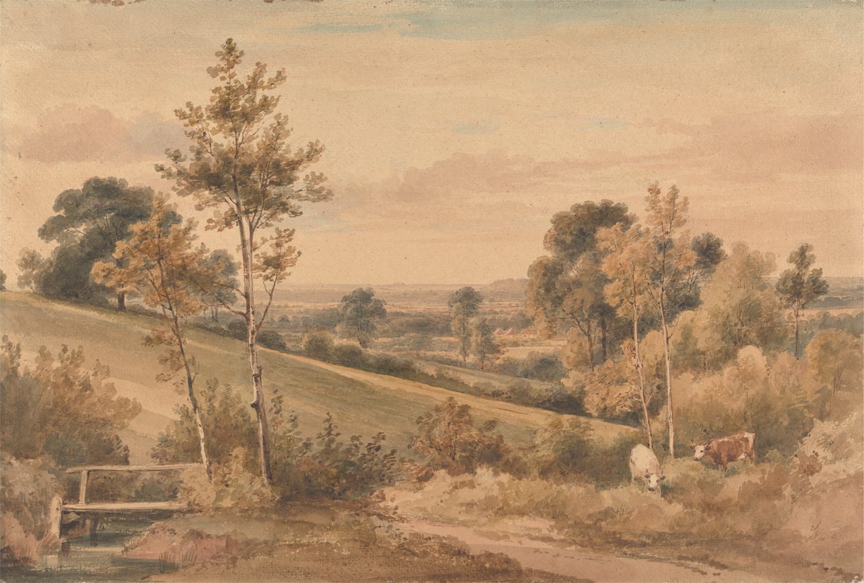 Little Bushey, Hertfordshire door Henry Edridge