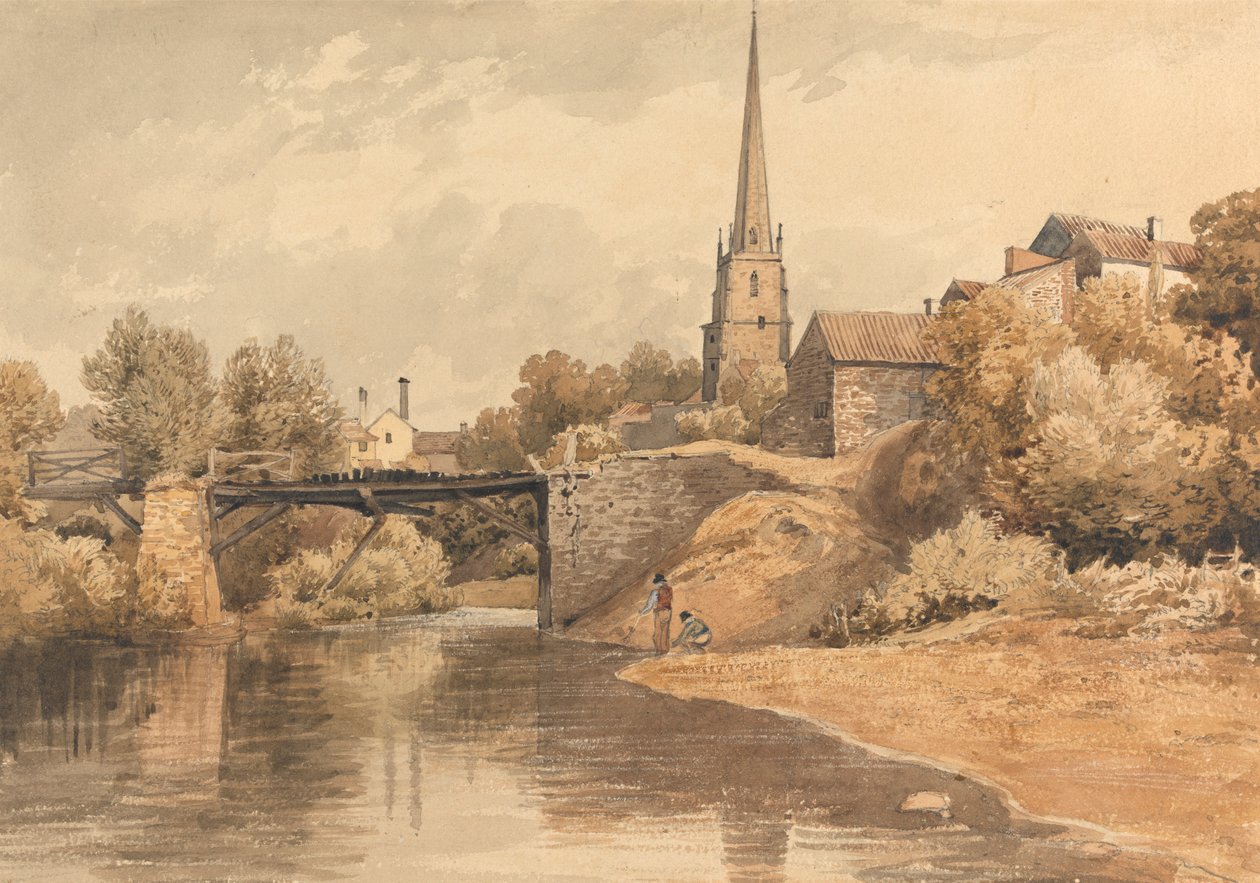 Op de Monnow, Monmouth door Henry Edridge