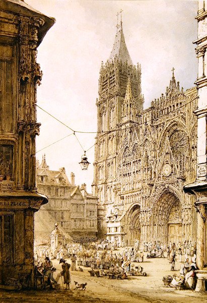 Kathedraal van Rouen, Westgevel door Henry Edridge