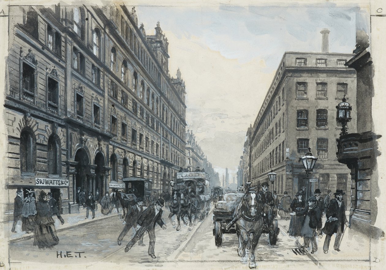Portland Street Magazijnen door Henry Edward Tidmarsh