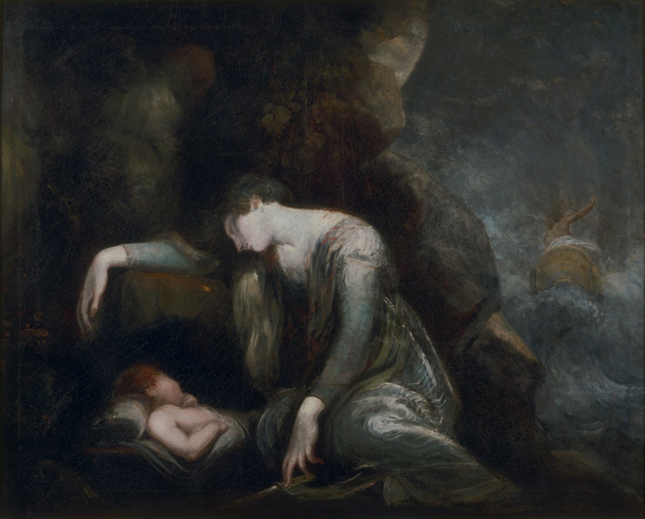 Danaë en Perseus op Seriphos(?) door Johann Heinrich Füssli