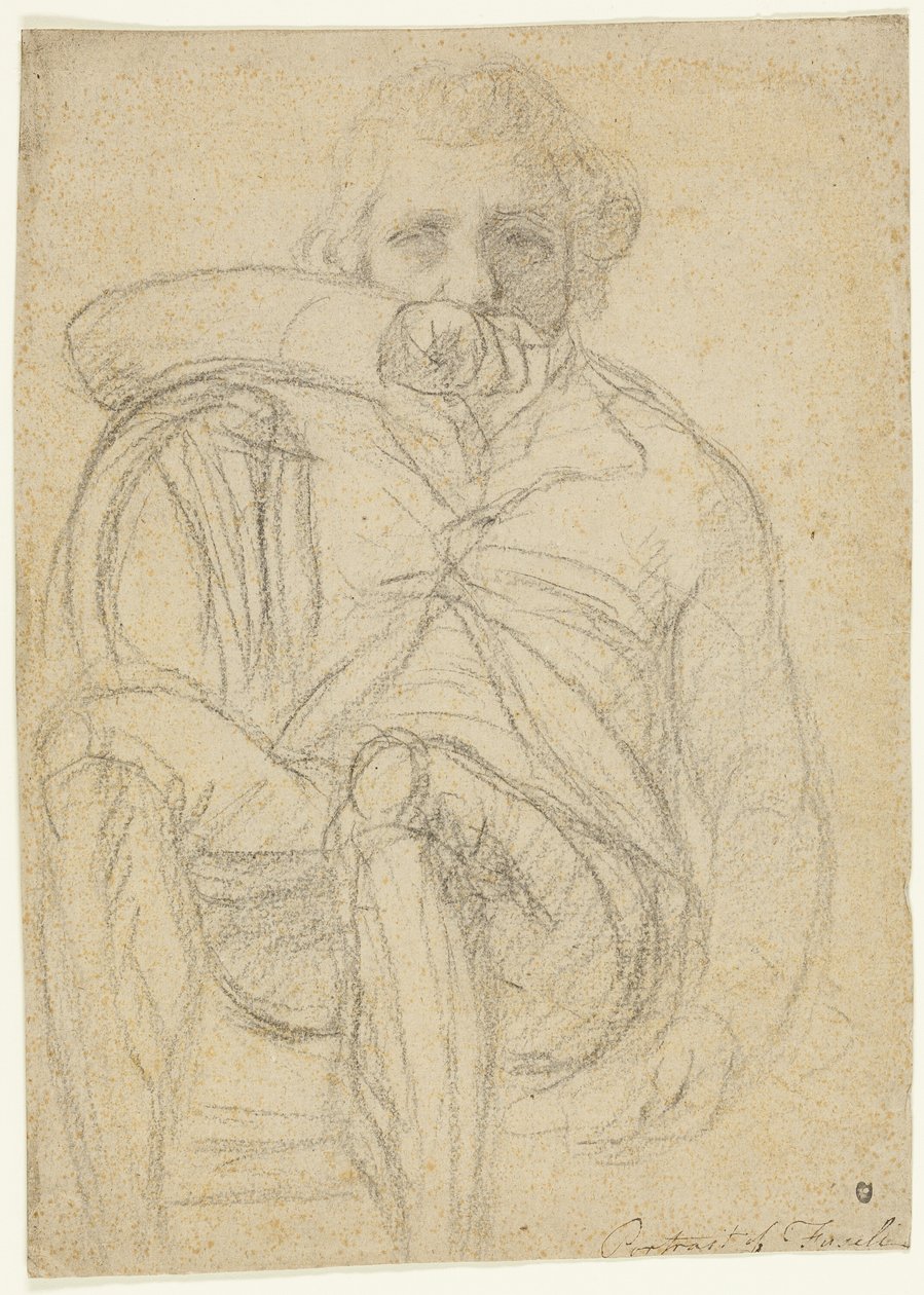 Portret van Fuseli (recto); Schets van een hand (verso) door Henry Fuseli