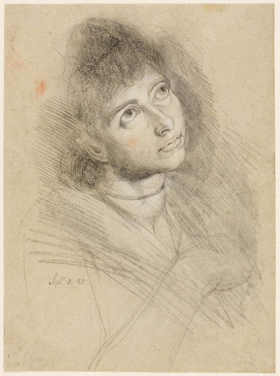 Portret van een Vrouw (Martha Hess) door Johann Heinrich Füssli
