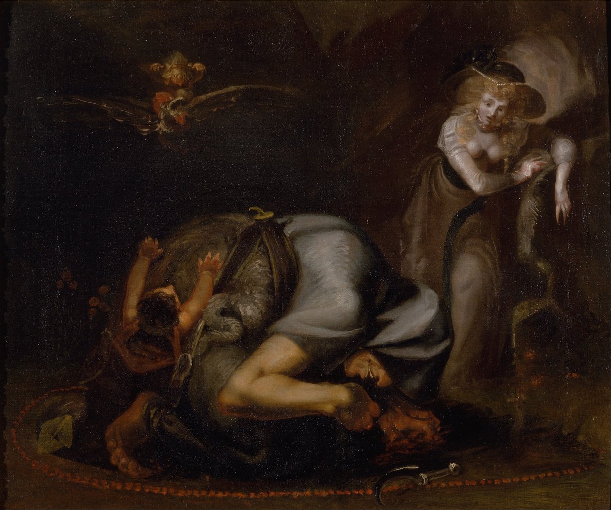 Scène van heksen, uit The Masque of Queens van Ben Jonson door Johann Heinrich Füssli