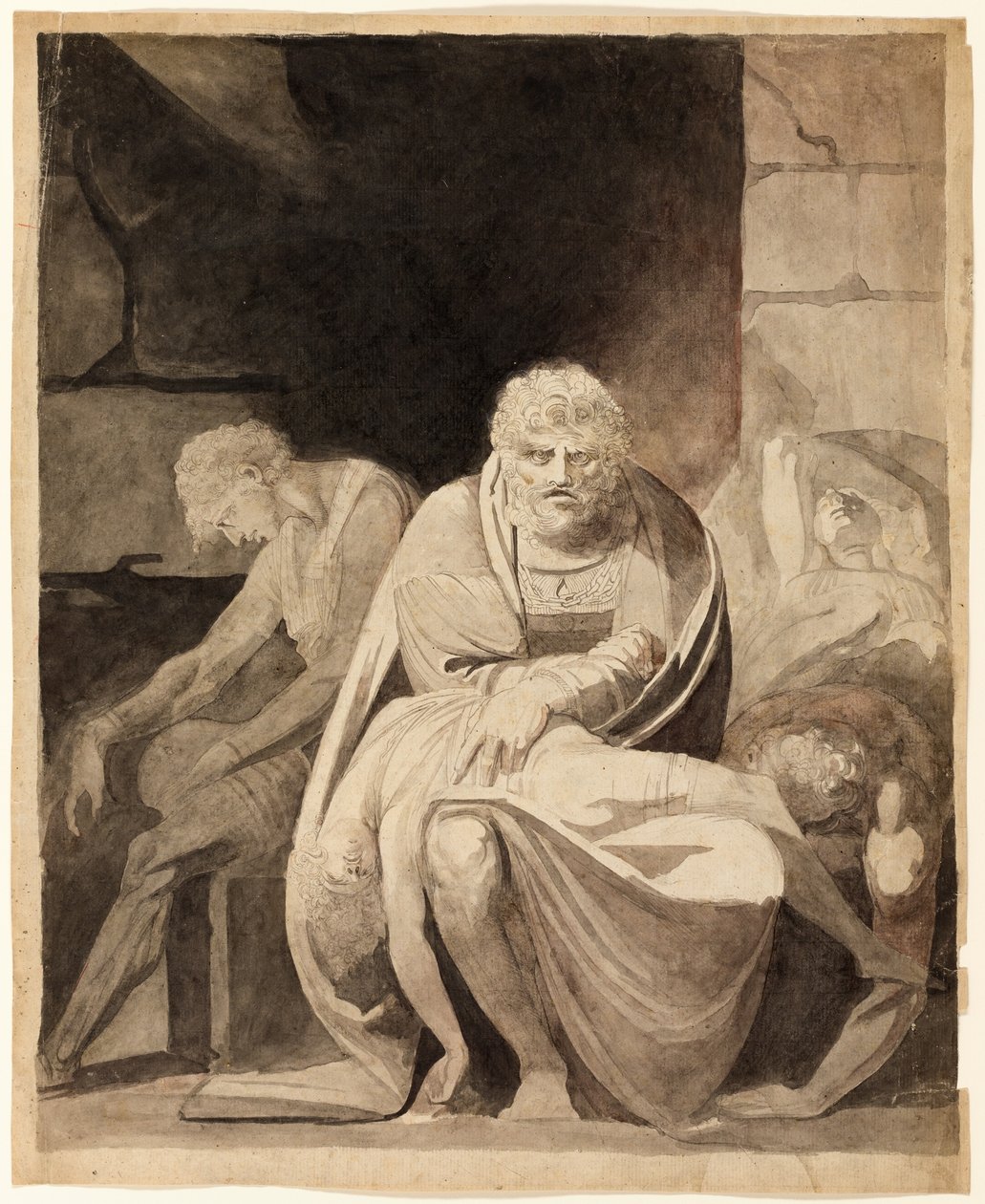 Ugolino en zijn zonen verhongeren in de toren door Henry Fuseli