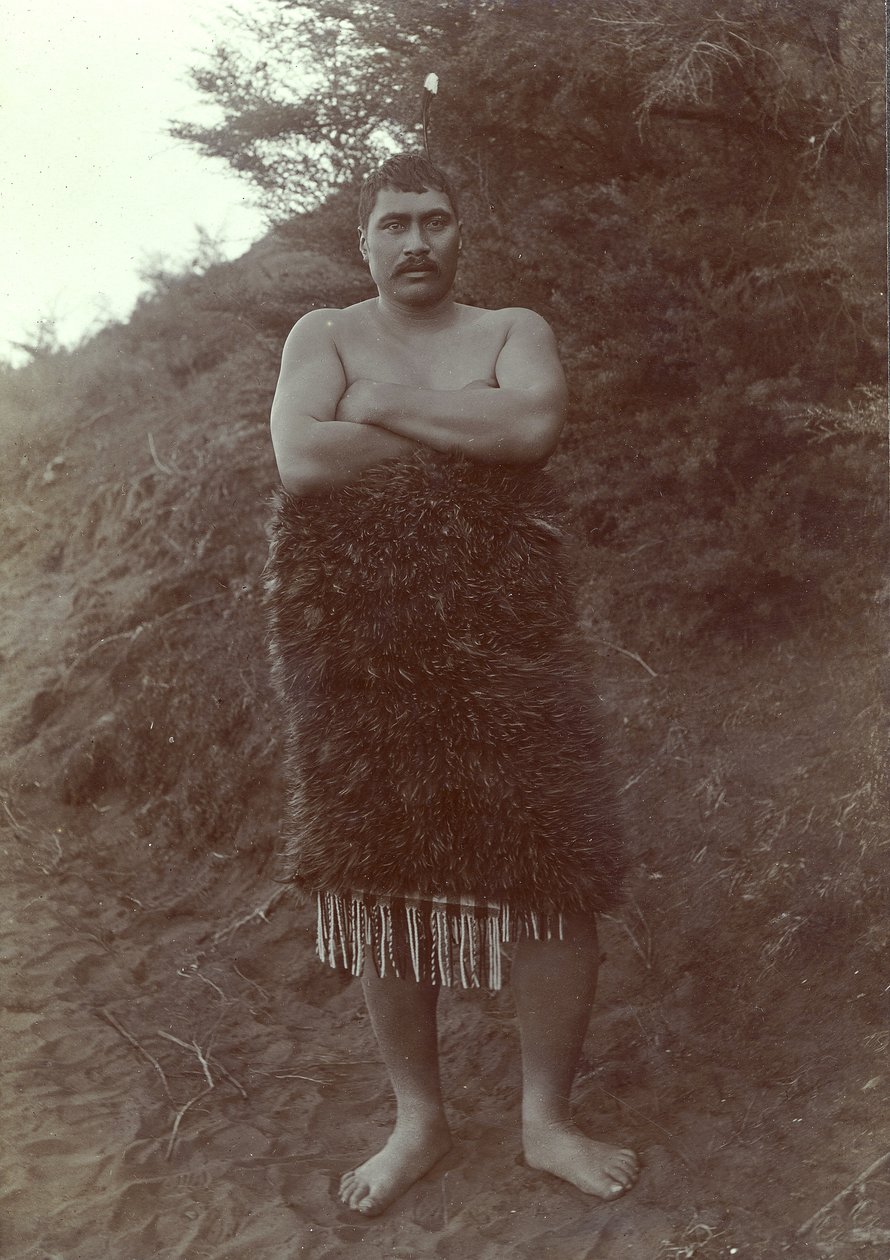 Maori Studie, ca. 1910 door Henry Gaze