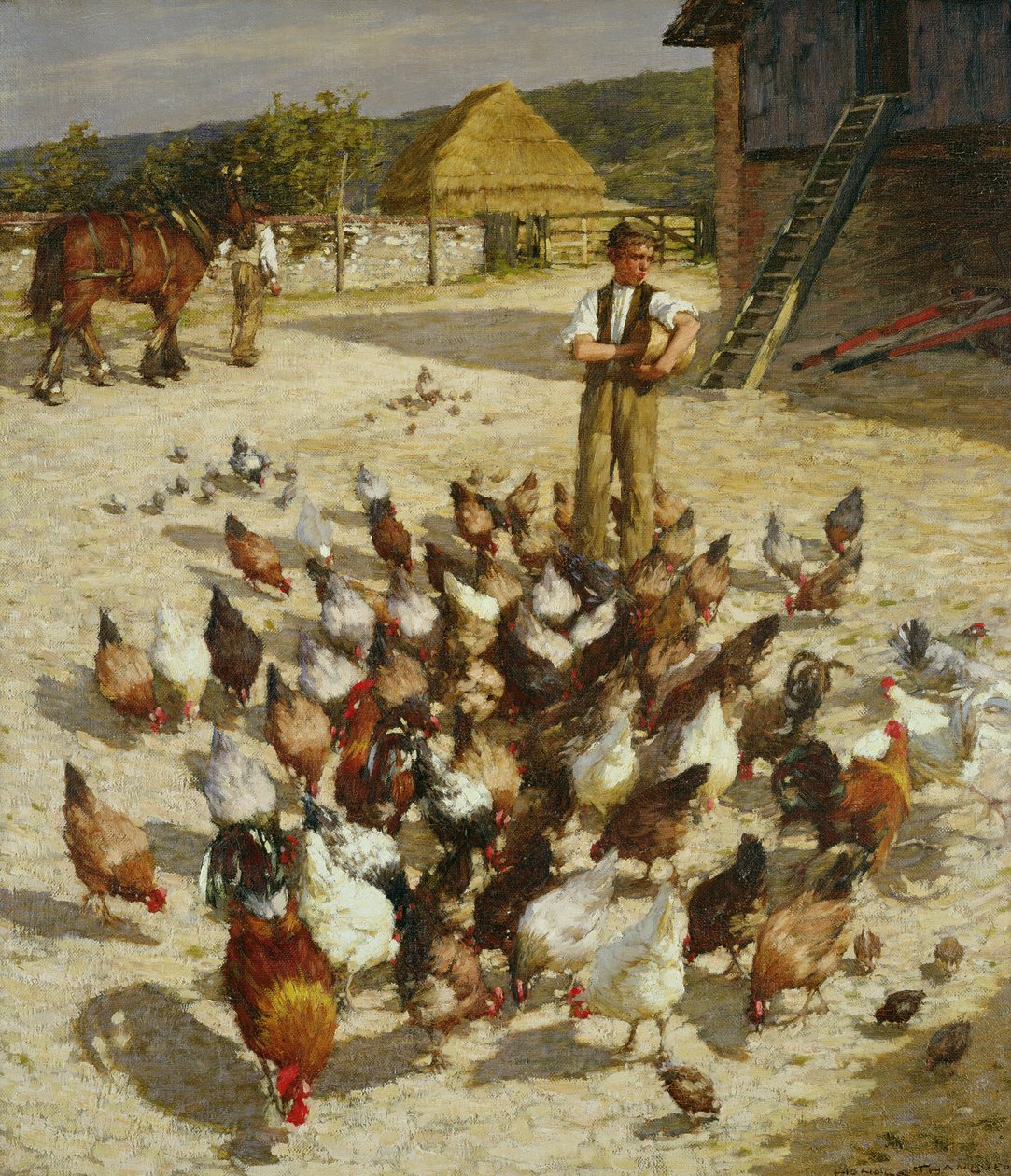 Een Boerderij in Sussex door Henry Herbert La Thangue