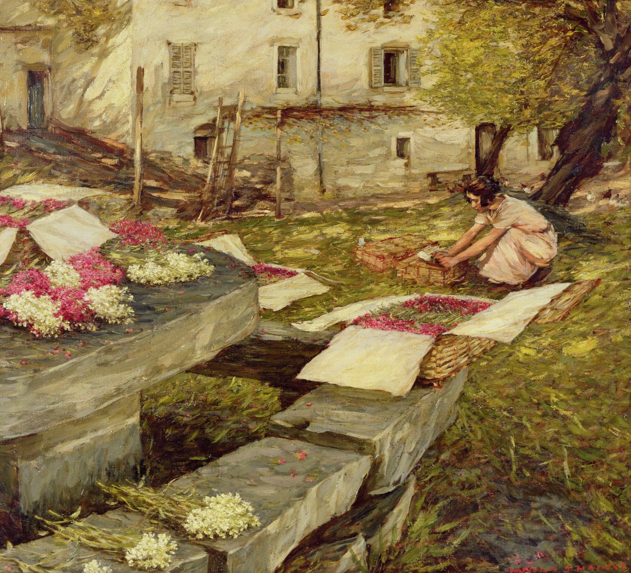 Aandelen plukken door Henry Herbert La Thangue