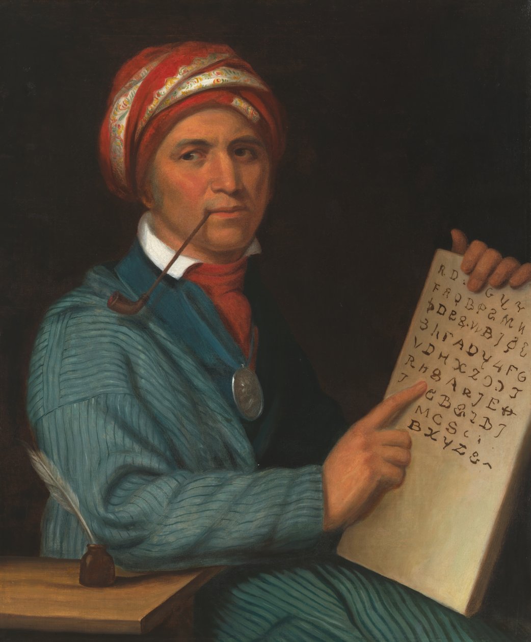 Sequoyah (ca. 1770-1843), ca. 1830 (olieverf op doek) door Henry Inman
