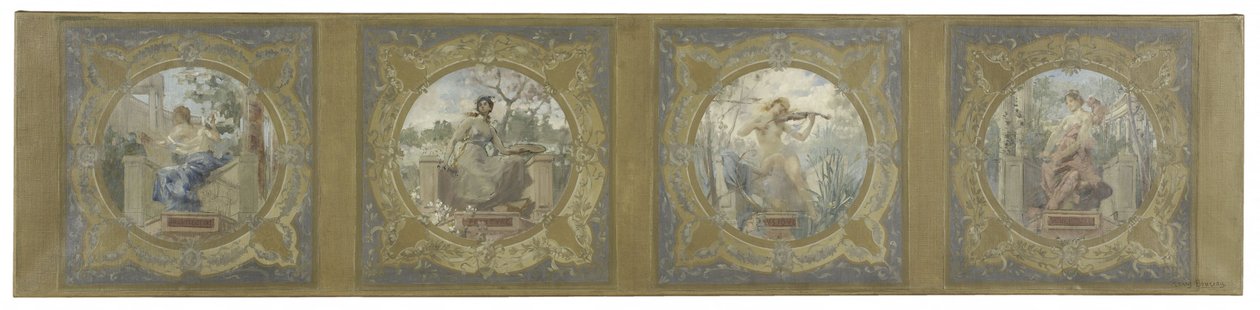 Schets voor de Lobau Galerij in het Stadhuis van Parijs: Les Arts door Henry Jean Louis Boureau