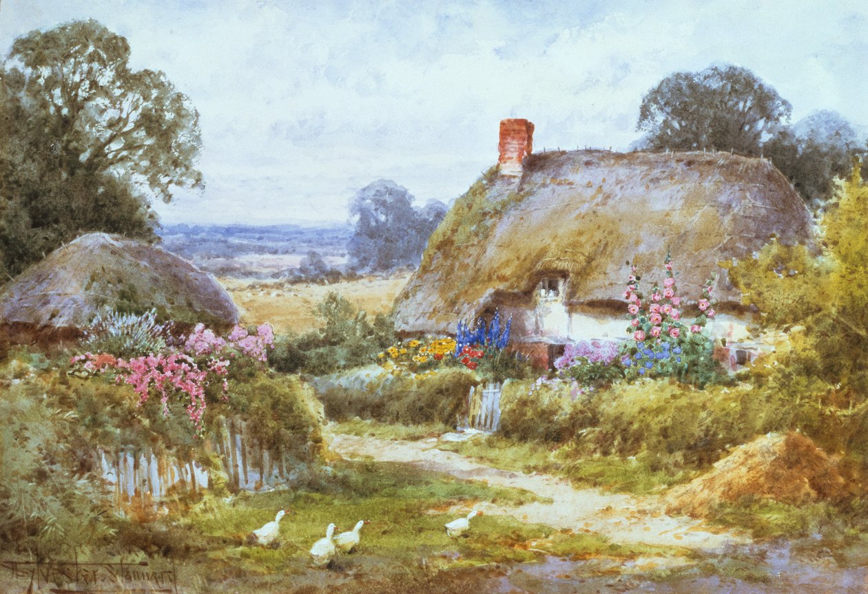 Een Huisje in de Zomer door Henry John Sylvester Stannard