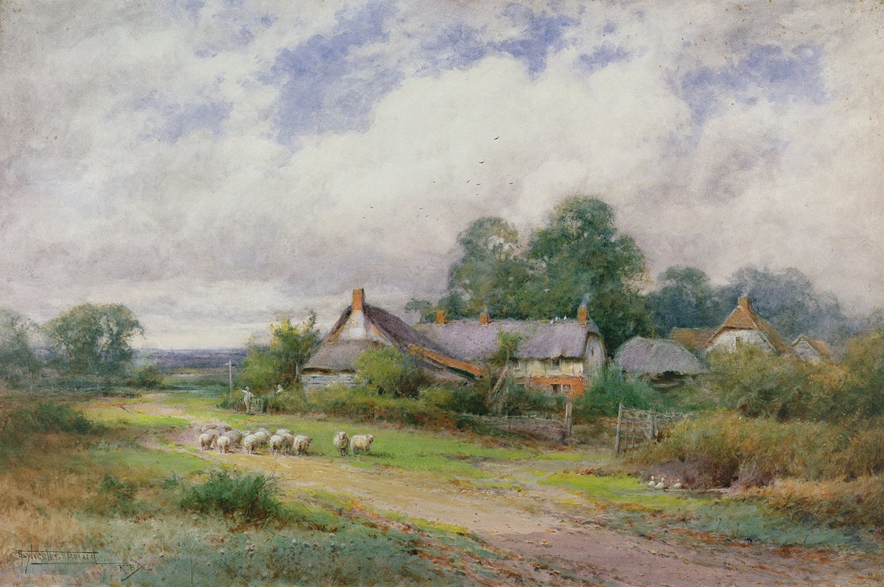 Thuis van de Markt, een Bedfordshire Dorp door Henry John Sylvester Stannard