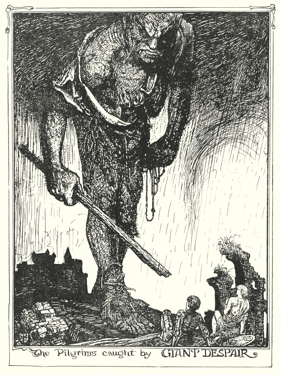 Illustratie voor De Pelgrimstocht door John Bunyan (litho) door Henry Justice Ford