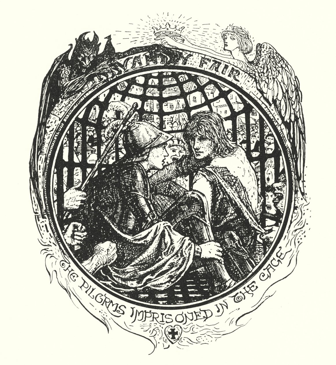 Illustratie voor De Pelgrimstocht door John Bunyan (litho) door Henry Justice Ford