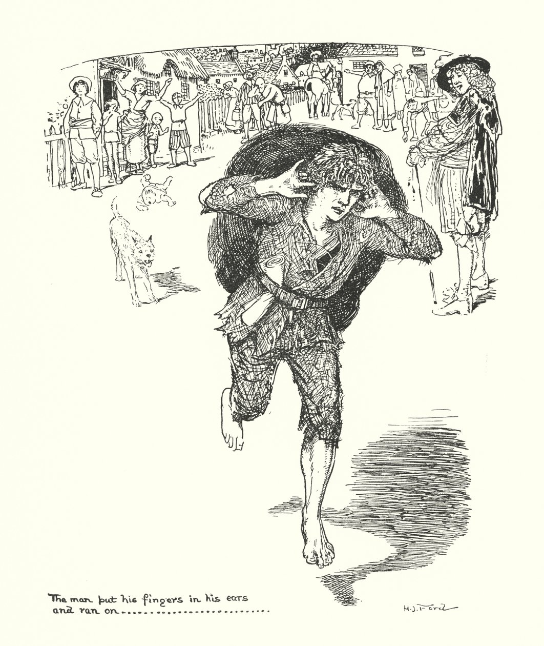Illustratie voor De Pelgrimstocht door John Bunyan (litho) door Henry Justice Ford