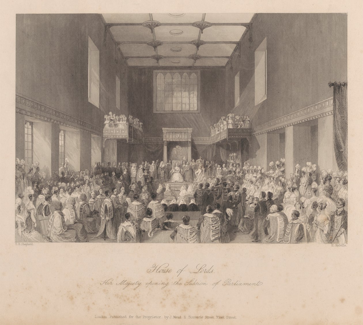 Hare Majesteit opent de zitting van het parlement door Henry Melville