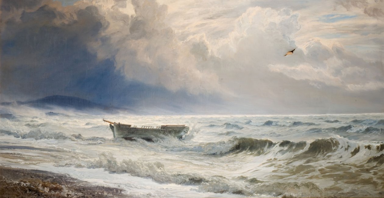 Ruw weer aan de kust, Cumberland door Henry Moore