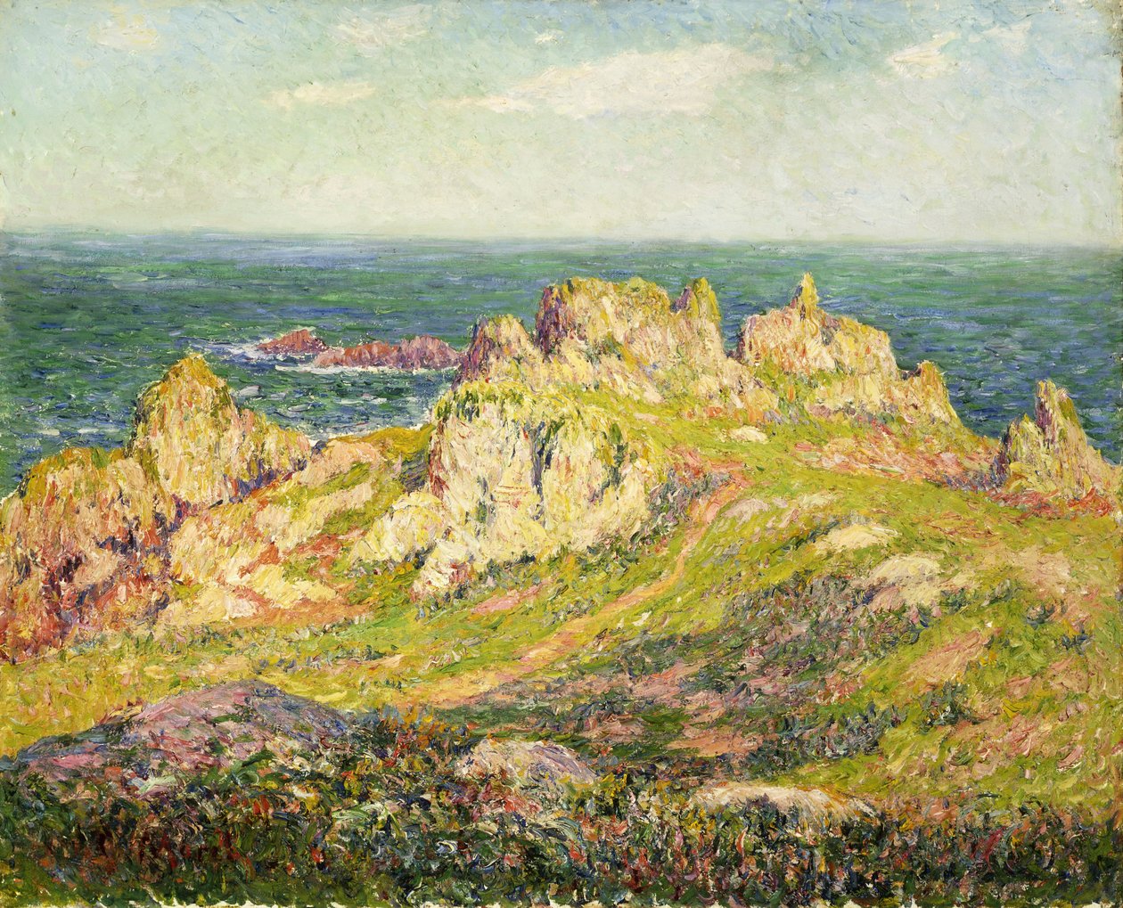 Rotsen aan zee door Henry Moret