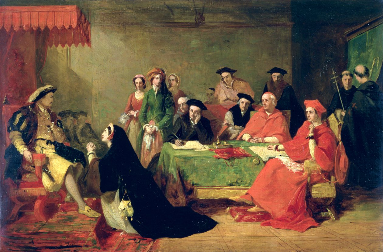 Het proces van koningin Catharina van Aragon door Henry Nelson ONeil