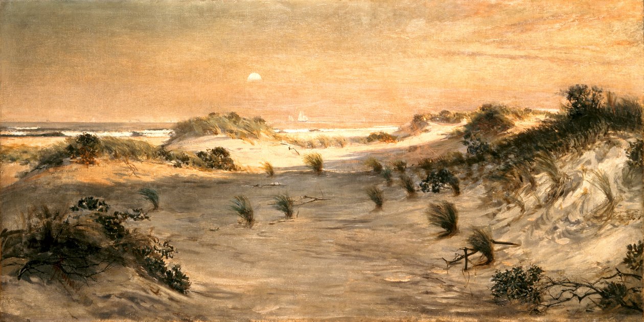 Zandduinen bij zonsondergang, Atlantic City door Henry Ossawa Tanner