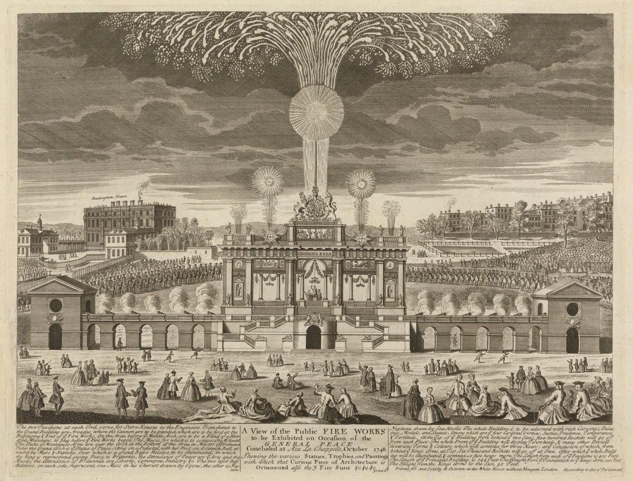 Vuurwerk na Aix la Chapelle door Henry Overton