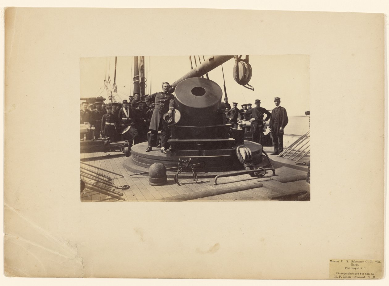 Mortier [op de] Amerikaanse schoener C.P. Williams, Port Royal, S.C. door Henry P. Moore