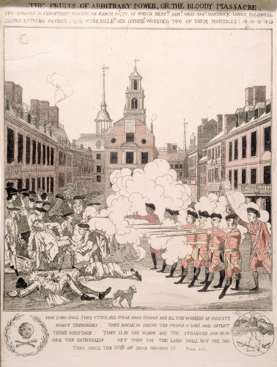 Het Bloedbad van Boston, 5 maart 1770 door Henry Pelham