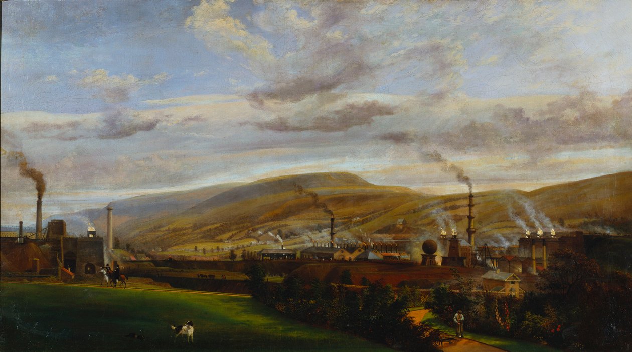 Industrieel Landschap van Zuid-Wales, ca. 1825 door Henry Penry Williams