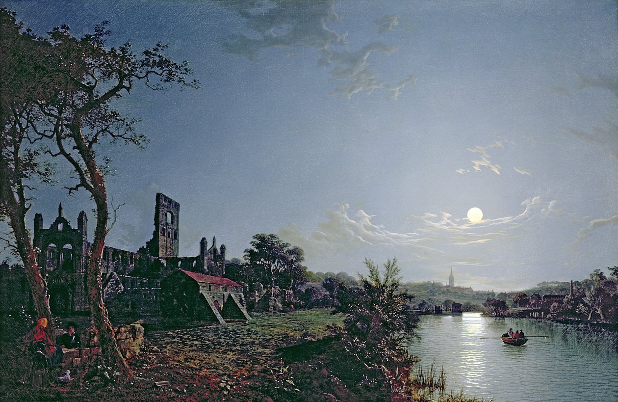 Ochtend met uitzicht op Kirkstall Abbey door Henry Pether