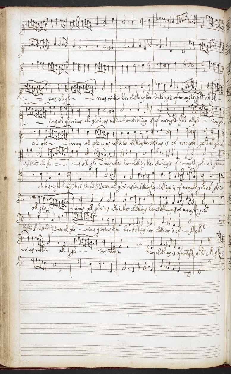 Autograaf manuscript van anthems, welkomstliederen en sololiederen, ca. 1680-90 door Henry Purcell