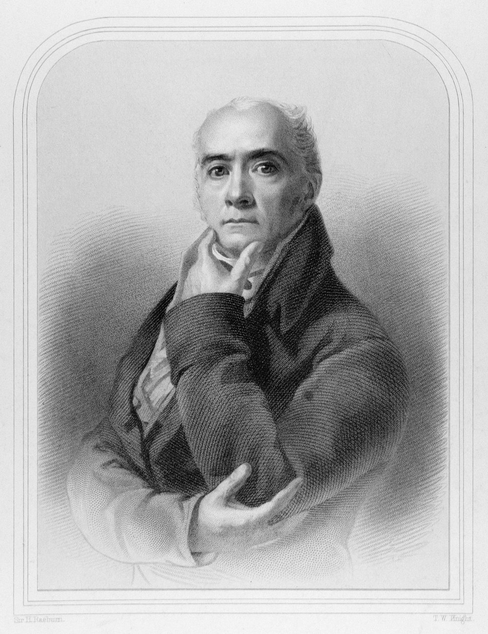 Portret van Sir Henry Raeburn, gegraveerd door T.W. Knight door Henry Raeburn