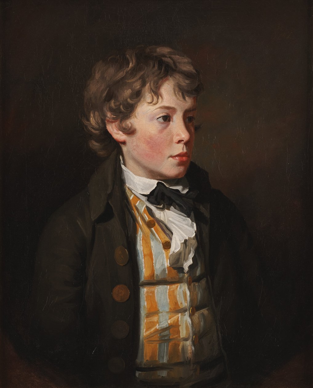 Portret van een jongen in een gestreept vest door Henry Raeburn