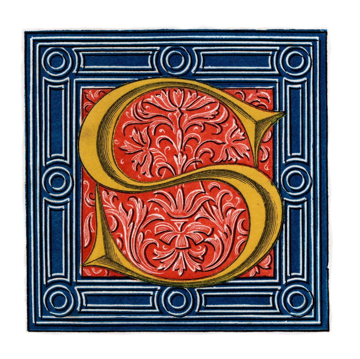 Initiaal letter S, 1843 door Henry Shaw