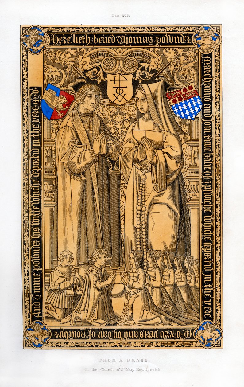 Thomas Pownder, koopman en baljuw van Ipswich, 1525, 1843 door Henry Shaw