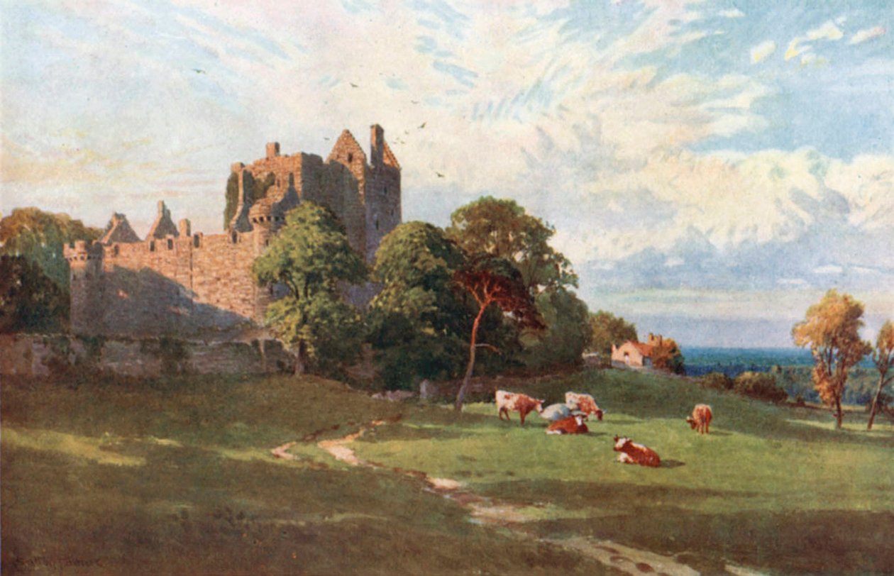 Craigmillar Castle, bij Edinburgh (kleurenlitho) door Henry Sutton Palmer