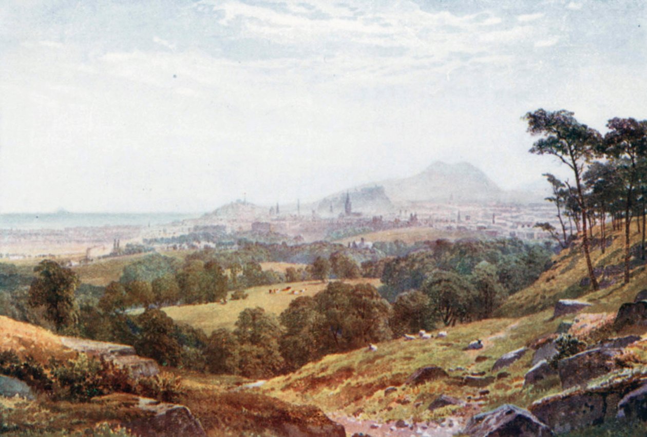 Edinburgh van "Rust en wees dankbaar" (kleurenlitho) door Henry Sutton Palmer