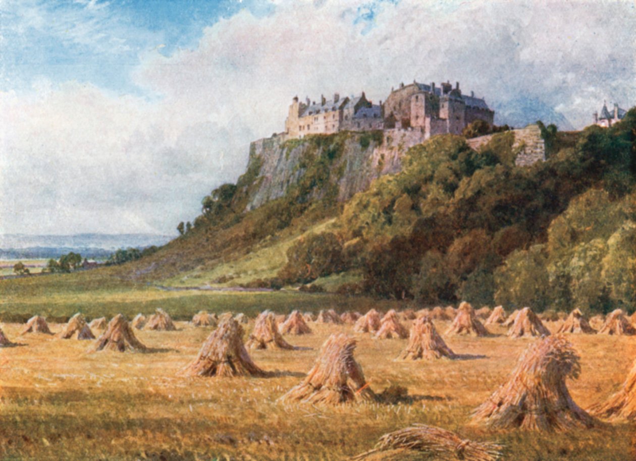 Stirling Castle vanaf de Koningsknoop (kleurenlitho) door Henry Sutton Palmer