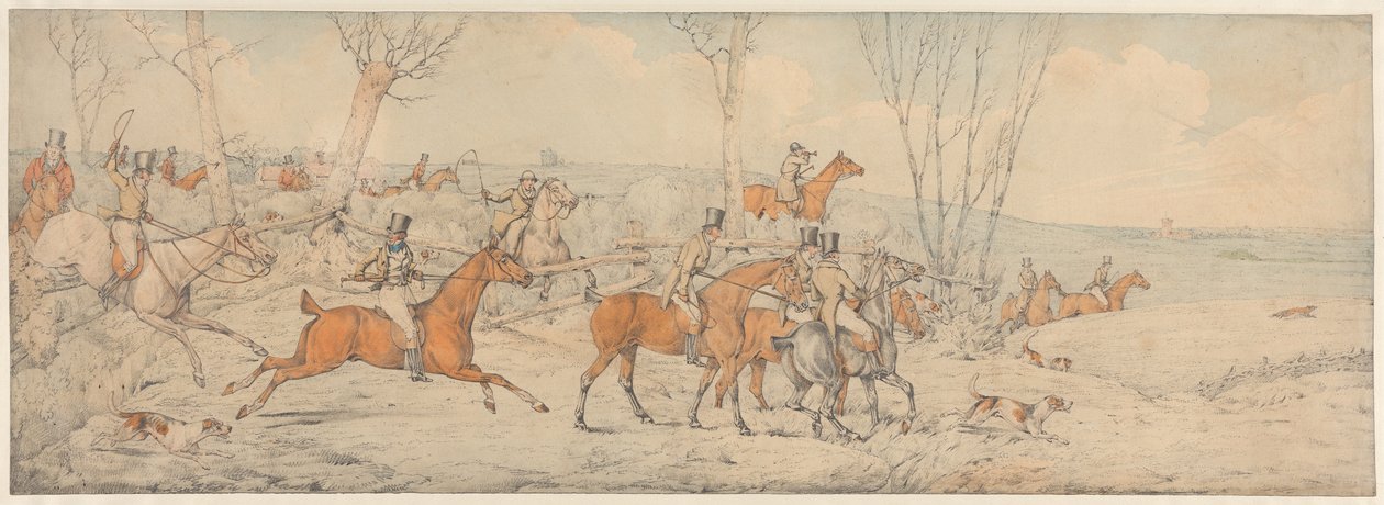 Vossenjacht: de start door Henry Thomas Alken
