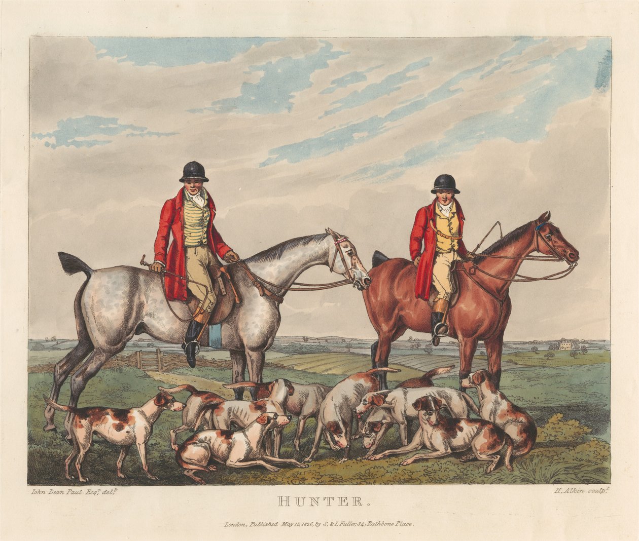 Paarden [set van zes]:   3. Hunter door Henry Thomas Alken