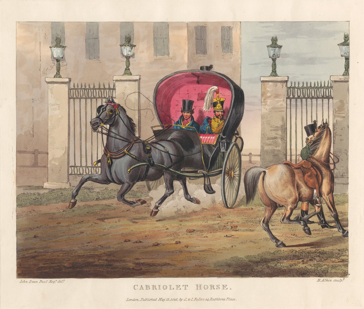Paarden [reeks van zes]: 6. cabrioletpaard door Henry Thomas Alken