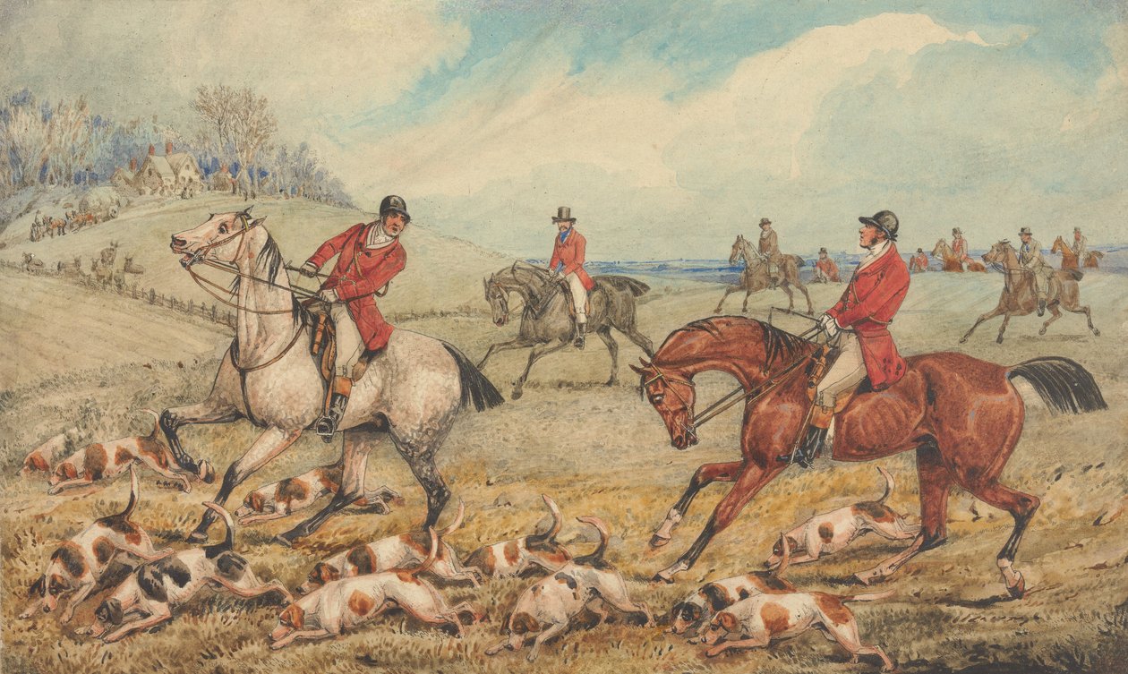 Illustratie bij R.S. Surtees’ „The Analysis of the Hunting Field”: The Check: ‘Wat doe je hier in vredesnaam...’ door Henry Thomas Alken