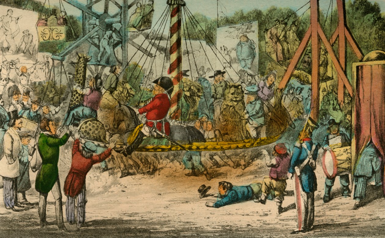 De heer Jorrocks maakt een ritje op het feest in St. Cloud, 1838 door Henry Thomas Alken