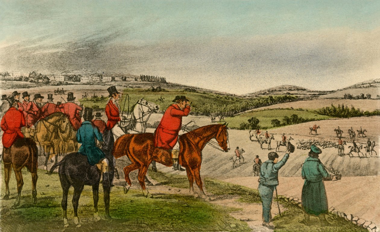 Mr. Jorrocks telegrafeert de Vos, 1838 door Henry Thomas Alken