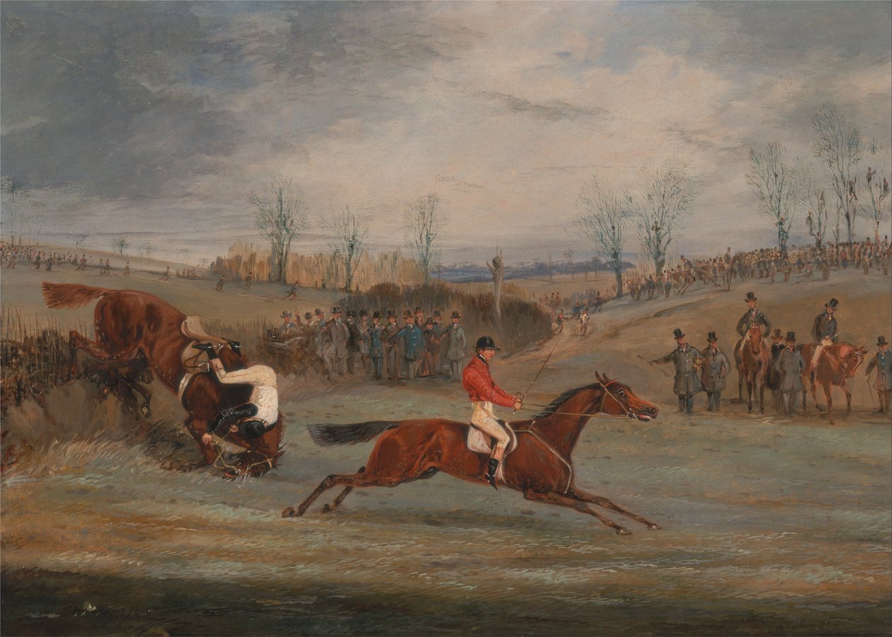 Scènes van een steeplechase: Vlakbij de finish door Henry Thomas Alken
