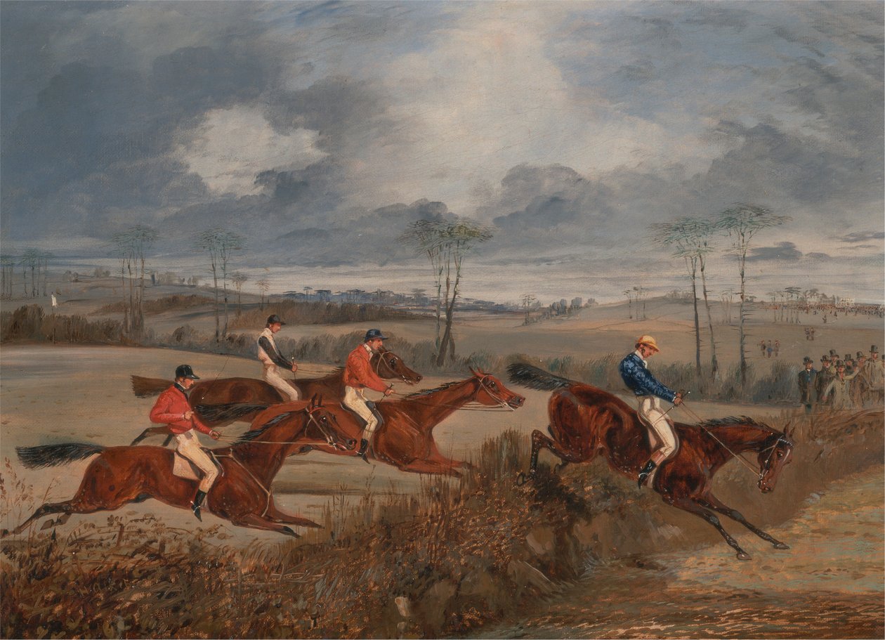Scènes van een Steeplechase: Een Heg Nemen door Henry Thomas Alken