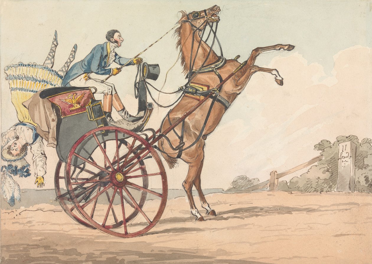 „Sportieve ontdekkingen, of de ellende van het rijden”: ... Op en neer, of de poging te ontdekken op welke wijze uw paard geneigd is neer te komen, achterwaarts of voorwaarts door Henry Thomas Alken